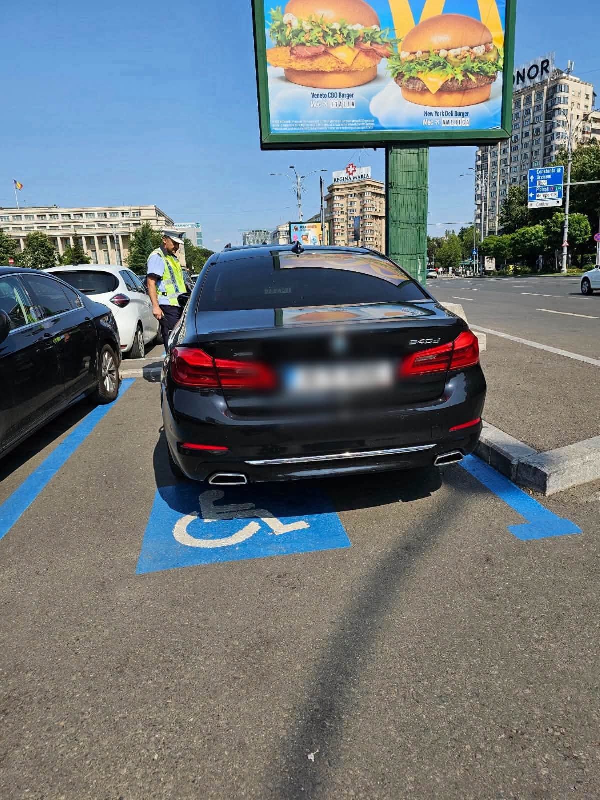 Amendă pentru parcarea pe locul unei persoane cu dizabilități